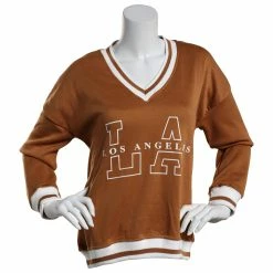 Best Sale 😍 Derek-Heart Hoodies & Sweatshirts Juniors Derek Heart LA Oversized Drop Shoulder Sweatshirt ⌛