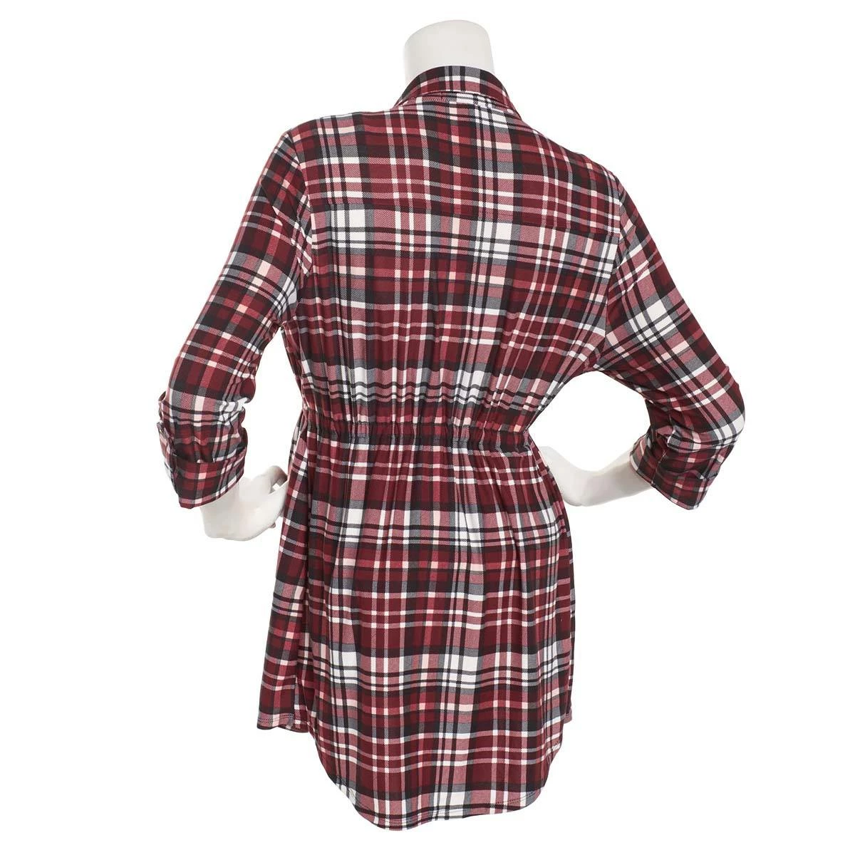 Best deal β€οΈ Derek-Heart Tops π© Womens Derek Heart 3/4 Sleeve Plaid Maternity Tunic Top-Zinfandel β - Image 2