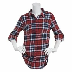 Top 10 π― Derek-Heart Tops Juniors Derek Heart Flannel Plaid Side Tab Casual Button Down π―