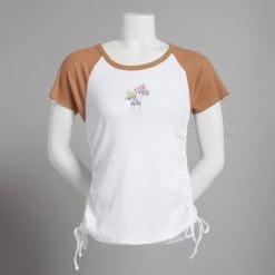 Promo 😉 Derek-Heart Tops Juniors Derek Heart Short Sleeve Color Block Ruched Top 👏