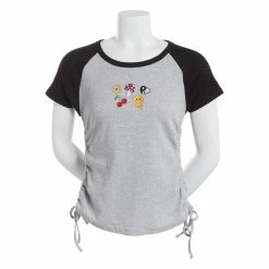 Hot Sale π Derek-Heart Tops Juniors Derek Heart Short Sleeve Color Block Ruched Top β€οΈ