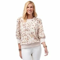 Best Sale 🔔 Hoodies & Sweatshirts 👩 Womens Democracy 3/4 Blouson Sleeve French Terry Sweatshirt 🔔