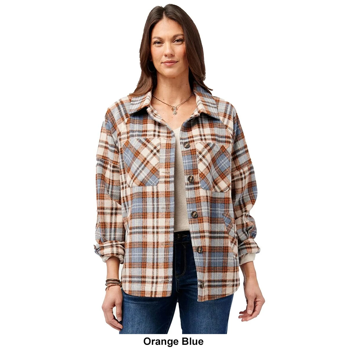 Outlet 😍 Jackets & Blazers 👩 Womens Democracy Long Raglan Blouson Sleeve Plaid Jacket 👏 - Image 2