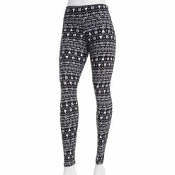 Promo 👍 Derek-Heart Juniors Derek Heart High Rise 🎅 Christmas Leggings - Fair Isle 😍