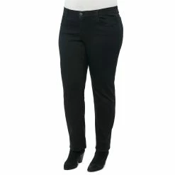 Deals 🛒 Plus Size Democracy "Ab"solution® Straight Leg 👖 Jeans - Black 💯
