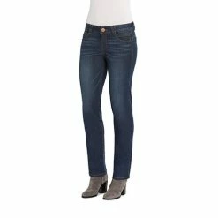 Hot Sale ❤️ Womens Democracy “Ab”solution® Straight Leg 👖 Jeans - Medium Indigo 🌟