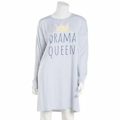 Wholesale 😀 Derek-Heart Pajamas 👩 Womens Derek Heart Long Sleeve Drama Queen Sleepshirt 👏