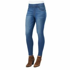 Flash Sale 🎁 Jeans 👩 Womens Democracy "Ab"solution® Glider Pull On Blue Jeggings 👍