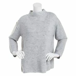 Outlet 🔔 Sweaters & Cardigans 👩 Womens Democracy Long Sleeve Mock Neck Popcorn Stitch Sweater 😀