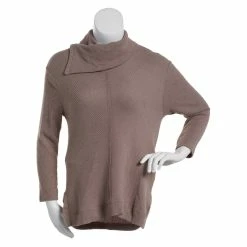 Best reviews of 👏 Sweaters & Cardigans 👩 Womens Democracy Long Sleeve Surplice Cowl Neck Mitre Rib Sweater 🎉