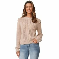 Outlet 👏 Sweaters & Cardigans 👩 Womens Democracy Rhinestone Snap Button On Cuff Sweater ⭐