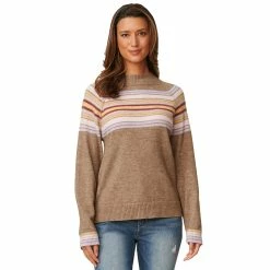 Buy π Sweaters & Cardigans π© Womens Democracy Long Sleeve Mock Neck Stripe Sweater π§¨