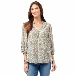 Hot Sale ✨ Tops Petite Democracy 3/4 Sleeve Pintuck Blouson 💯