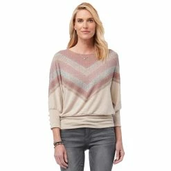 Flash Sale 🎉 Tops Plus Size Democracy Long Blouson Sleeve Banded Hem Chevron Blouse 🤩