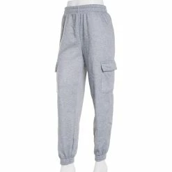 Best Sale 🧨 Derek-Heart Pants Juniors Derek Heart Polar Fleece High Rise Cargo Pocket Joggers ⌛