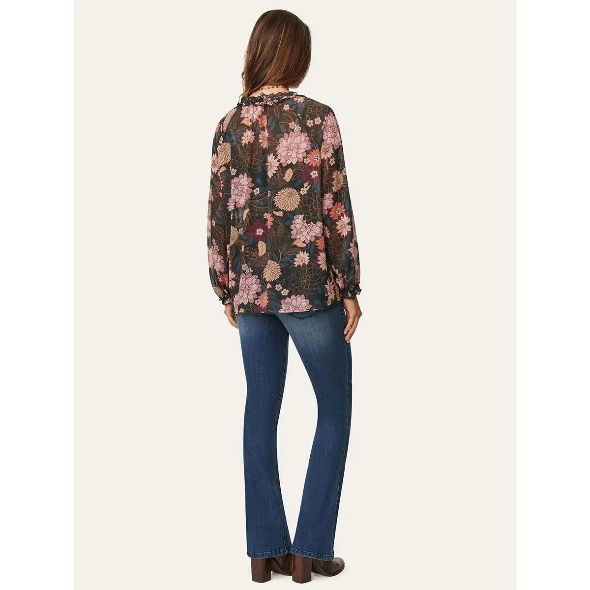 Cheap π Tops π© Womens Democracy Long Blouson Sleeve Floral Woven Top With Tank π₯ - Image 2