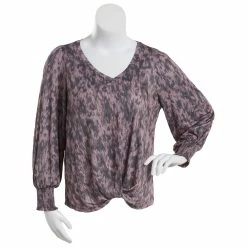 Budget π₯° Tops Plus Size Democracy Long Smock Blouson Sleeve Twist Hem Blouse π