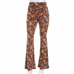 Hot Sale ⭐ Derek-Heart Pants Juniors Derek Heart Hi Rise Groovy Jersey Flare Pant - Cappuccino ⭐