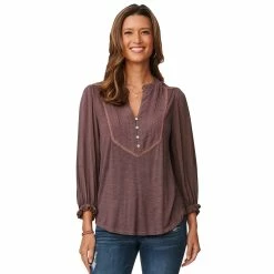 Wholesale 😍 Tops Plus Size Democracy Mixed Media Knit To Woven Blouse ⌛