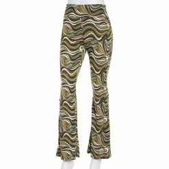 Cheap 😍 Derek-Heart Pants Juniors Derek Heart High Rise Groovy Jersey Flare Pant - Olive ⭐