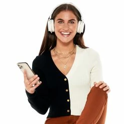 New 😍 Derek-Heart Sweaters & Cardigans Juniors Derek Heart Rib Two-Tone Button Front Sweater ⌛