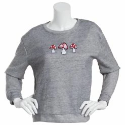 Outlet 👏 Derek-Heart Hoodies & Sweatshirts Juniors Derek Heart Fleece Drop Shoulder Embroidered Sweatshirt 🔔