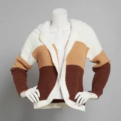 Wholesale 👏 Derek-Heart Sweaters & Cardigans Juniors Derek Heart Matte Chenille Color Block Hooded Cardigan 🔥