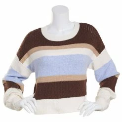 Cheapest ✔️ Derek-Heart Sweaters & Cardigans Juniors Derek Heart Color Blocked Stripe Pullover Sweater 🌟