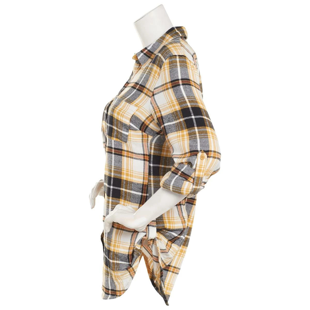 Cheapest π― Derek-Heart Tops Juniors Derek Heart Plaid Flannel Side Tab Fergie Tunic π - Image 3