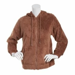 Best deal 😉 Derek-Heart Hoodies & Sweatshirts Juniors Derek Heart Plush Oversized Drop Shoulder Zip Hoodie 🤩