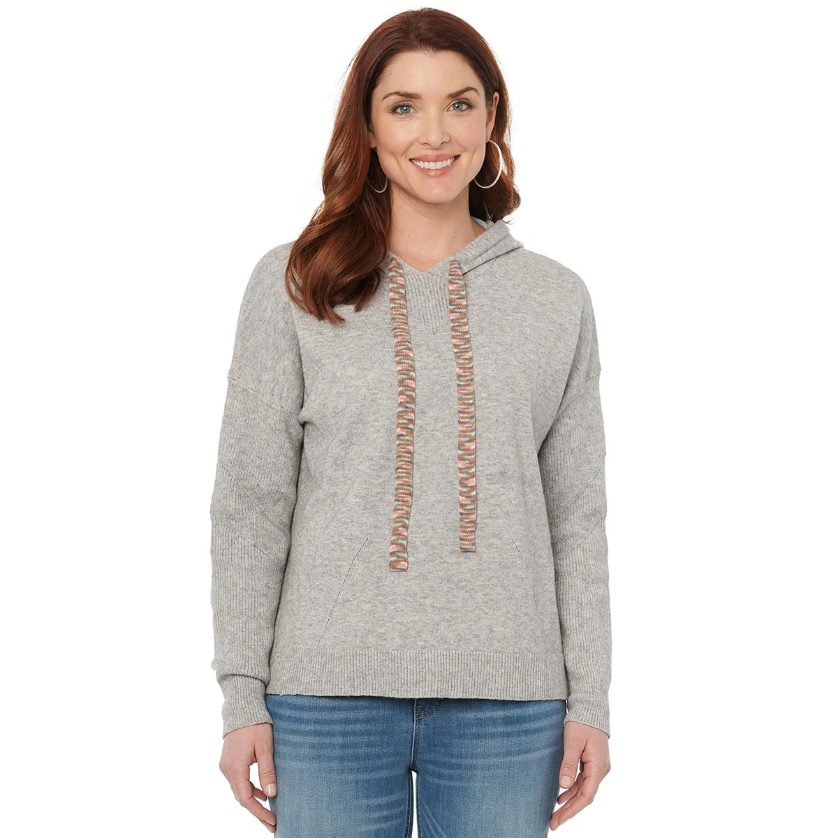 Best deal ๐ Hoodies & Sweatshirts ๐ฉ Womens Democracy Contrast Hoodie Tie & Mix Stitches Sweatshirt ๐งจ