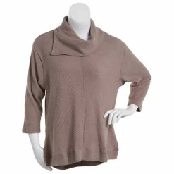 Brand new 👏 Sweaters & Cardigans Plus Size Democracy 3/4 Sleeve Split Cowl Neck Knit Tunic Sweater 🎉